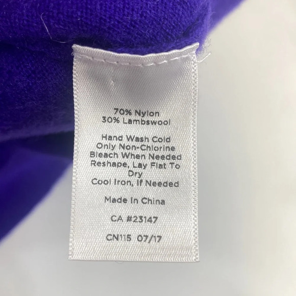 Talbots Pullover‎ Sweater Women Size Large Purple Lambswool Long Sleeve Knit - Picture 4 of 11